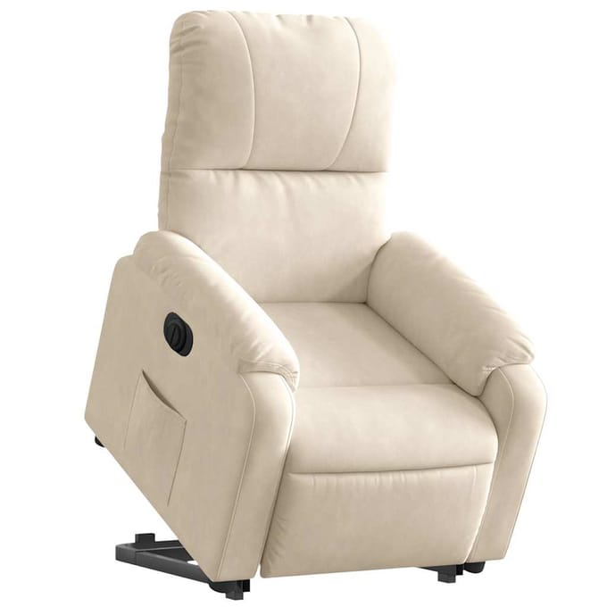vidaXL - Sta-op-stoel - elektrisch - verstelbaar - microvezelstof - beige