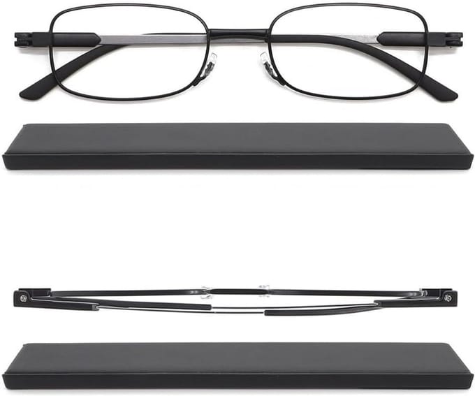 Draagbare Leesbril met Hardcase en Anti-Blauwlicht - Zakformaat Leesbril (135 mm)