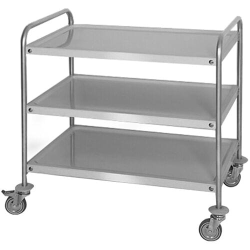 GGM Gastro Servierwagen - 800x500mm - mit 3 Abstellflächen Zilver
