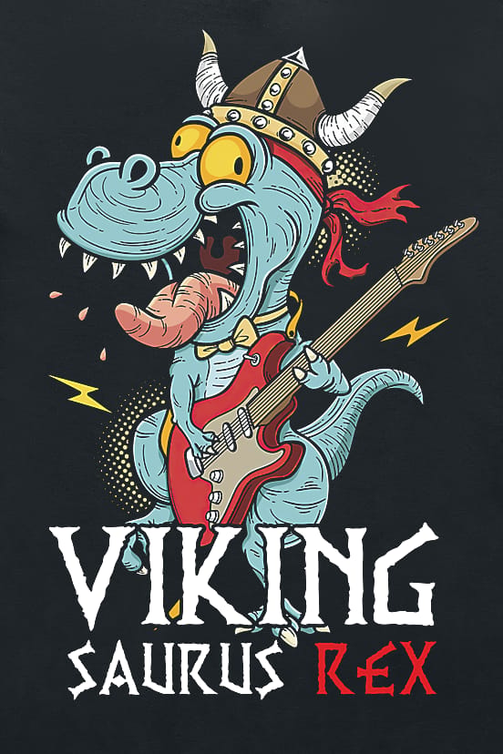 Tierisch - Fun T-shirt - Vikingsaurus Rex - 104 tot 164 - voor Kinderen - zwart