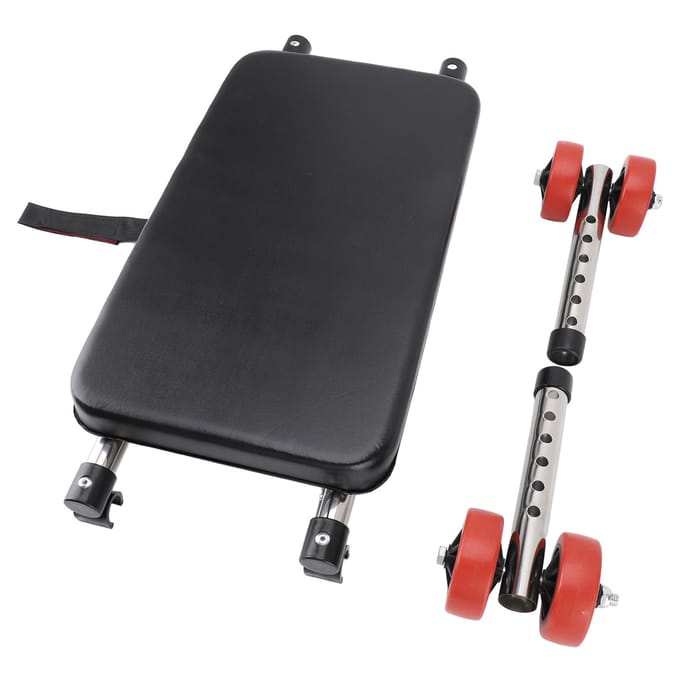 Siège Repose-marche Roues pour Siège Fixable Déambulateur Pliant Rembourrage Doux Noir Inoxydable black