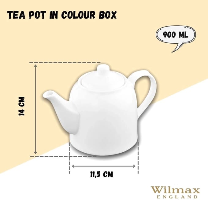 Wilmax England Theepot 900 ml Wit Porselein