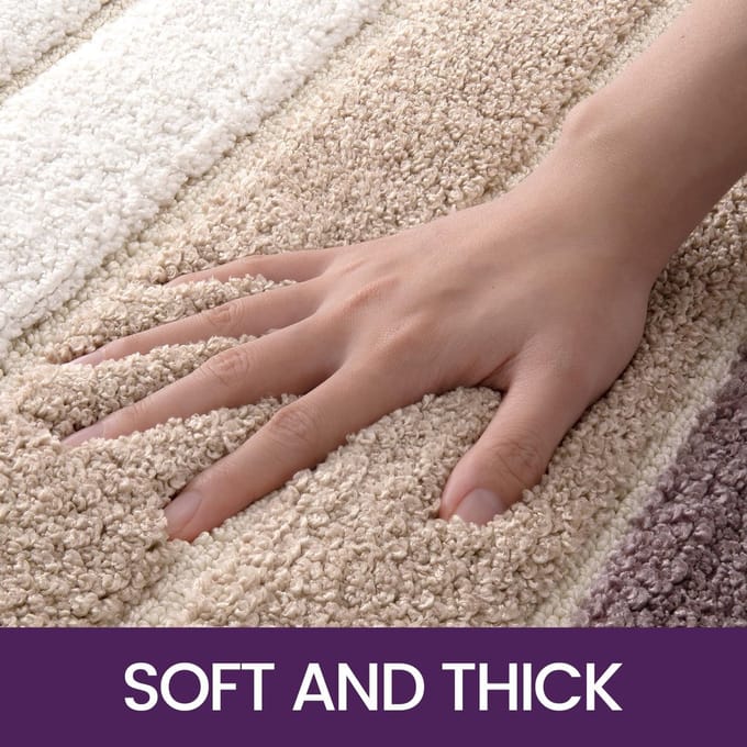 Famanu - Beige microvezel badmat 50 x 80 cm, absorberend, wasbaar, antislip
