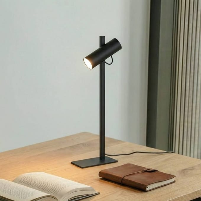 Lucande - bureaulamp - 1licht - Metaal - H: 55 cm - GU10 - zwart