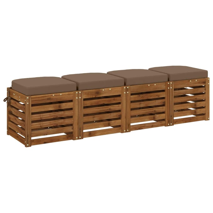 vidaXL - 4-delige - zitkussens - SOEST - 4 - pcs - 100% - Polyester - Taupe