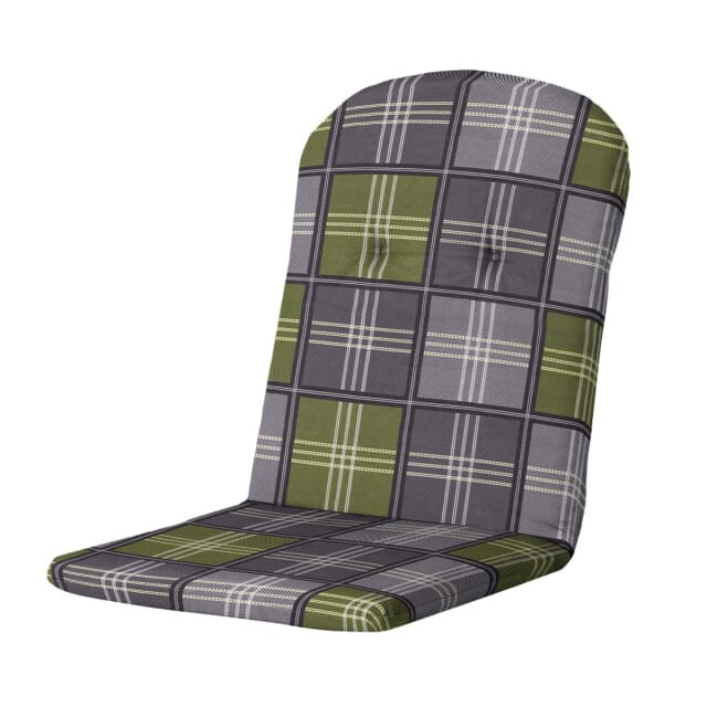 Madison - Kuipstoelkussen Hoge Rug Patchy olive - Ca. 96x45 cm - Set van 4