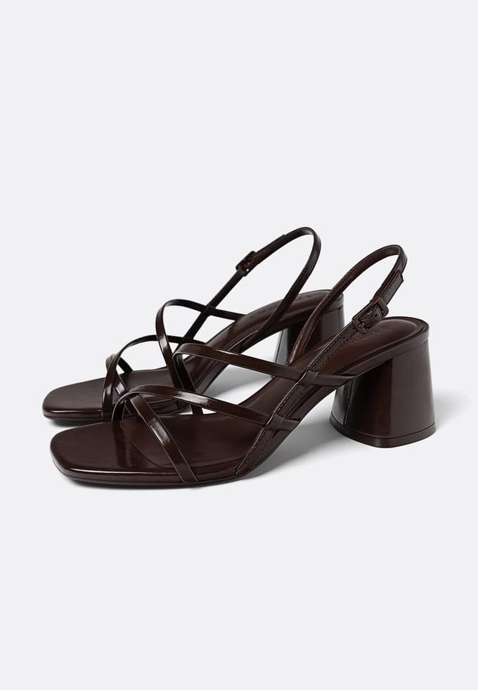 Stradivarius Sandalen met brede hak en bandjes  BRUIN 38