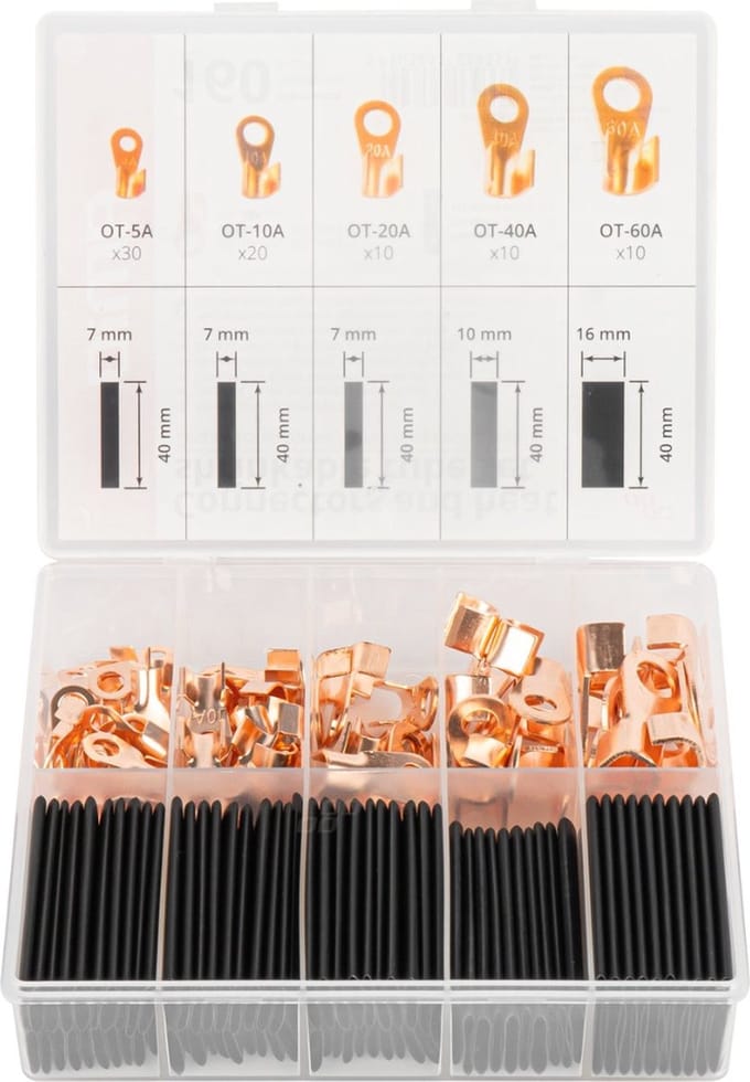 Krimpkous + ring kabelschoen set - 160 stuks