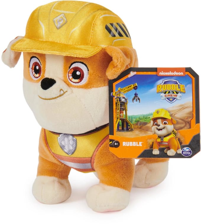 Spin Master pluche speelgoedhond Rubble & Crew Paw Patrol 20 cm.