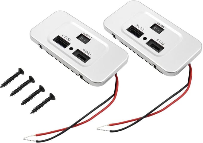 Dailygoods - Dubbele USB Auto-oplaadbus met Schakelaar en Snellaadfunctie