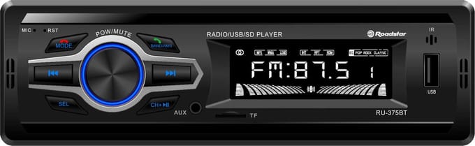 Roadstar Autoradio met Bluetooth, Afstandsbediening,  USB, AUX handsfree - 4x36Watt - RU-375BT