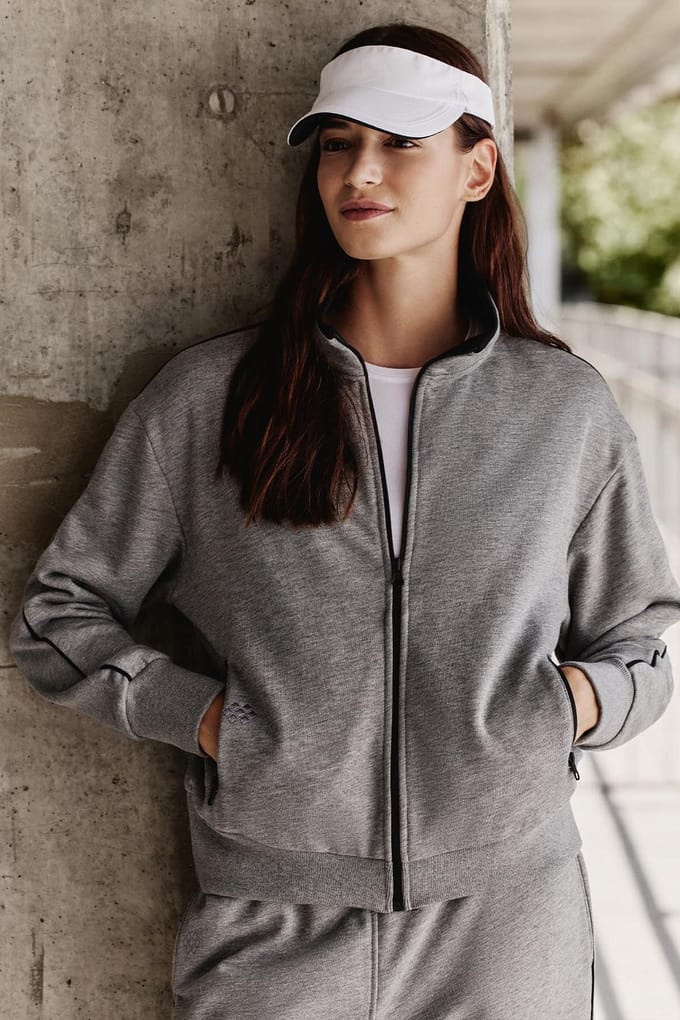 Overmaatse Sweatshirt met Ritssluiting en Broek Set