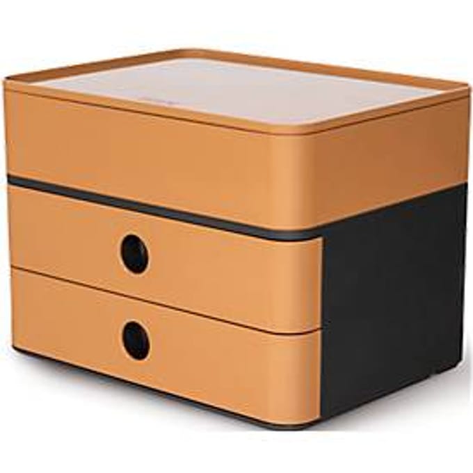 Ladebox HAN Allison Smart-Box Plus, 2 laden met scheidingswanden, Benodigdhedendoos, stapelbaar, ABS-kunststof, caramel-bruin