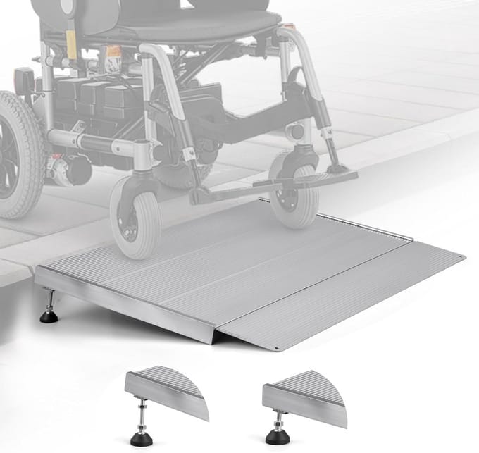 In hoogte verstelbare rolstoelhelling oprijplaat 300 kg antislip