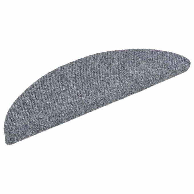vidaXL - Trapmatten - Zelfklevend - 30 - stuks - 56x17x3 - cm - Lichtgrijs - Halfrond