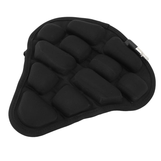 Fiets Opblaasbare Zadelhoes Schokabsorptie Comfortabel Antislip Waterdicht Opvouwbaar Fietszadel black