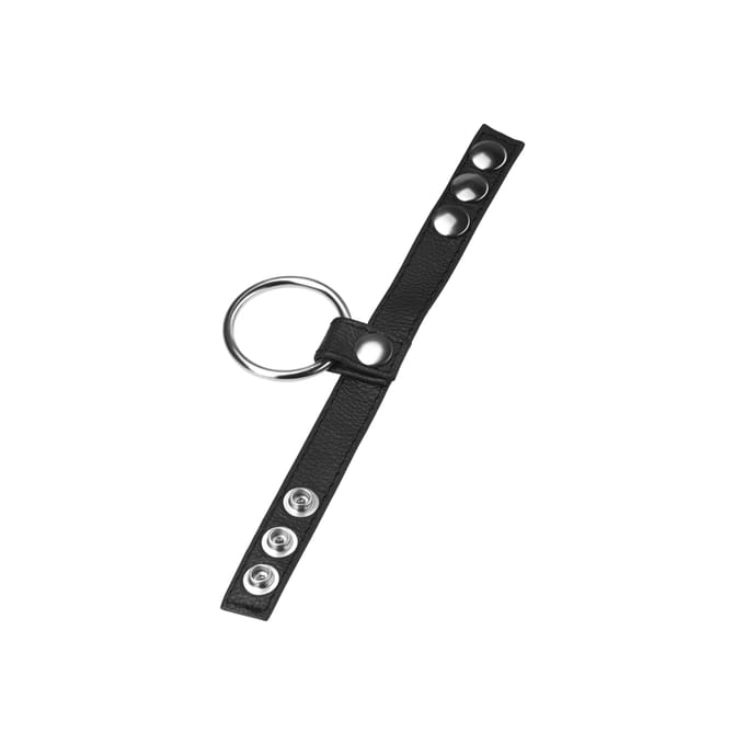 Rimba - Leren Cockring Met verwisselbare Metalen Cockring