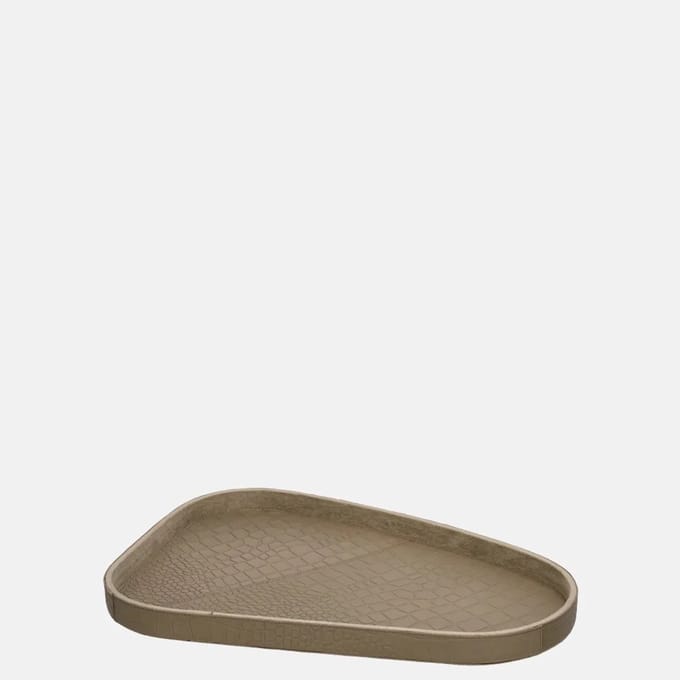 Chamada Sophie leren dienblad organisch croco M taupe