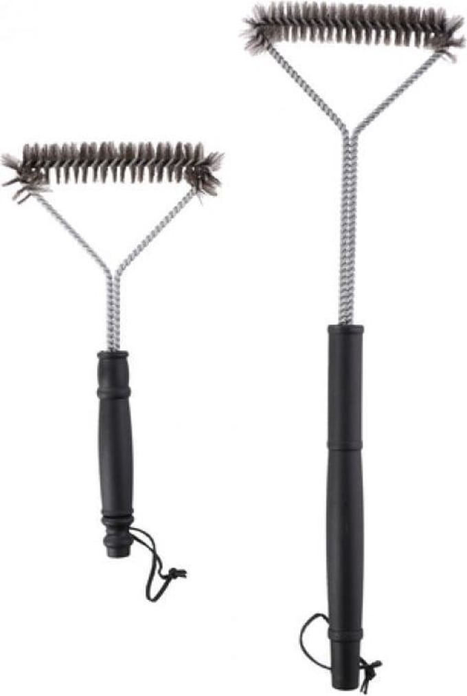 BBQ Collection Grillborstel - RVS - Zwart - 2 Stuks