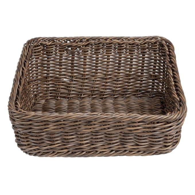 Olympia Polywicker Rechthoekige Mand Met Display Donkerbruin 360x300mm