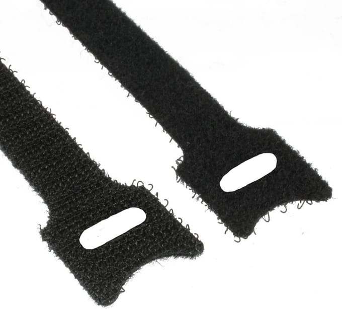 Klittenband kabelbinders 125 x 12mm / zwart (10 stuks)