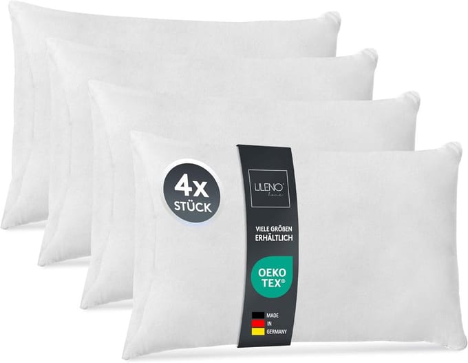 Set van 4 Kussenvullingen 70x90 cm - Wasbaar Polyester Binnenkussen voor Sofa en Allergiepatiënten