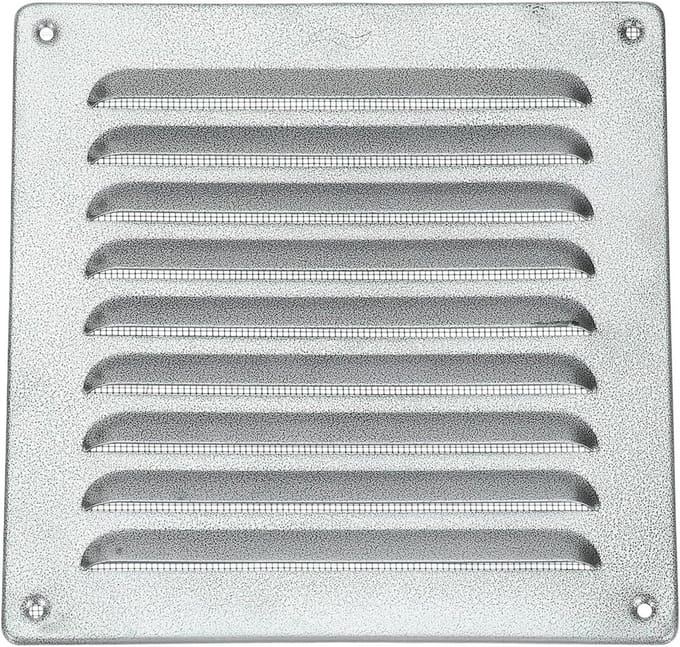 Geperforeerd Ventilatie Rooster van Aluminium voor Muur en Plafond 20x20 cm Zilver