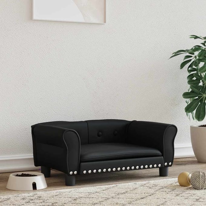 vidaXL - Hondenmand - 70x45x30 - cm - kunstleer - zwart