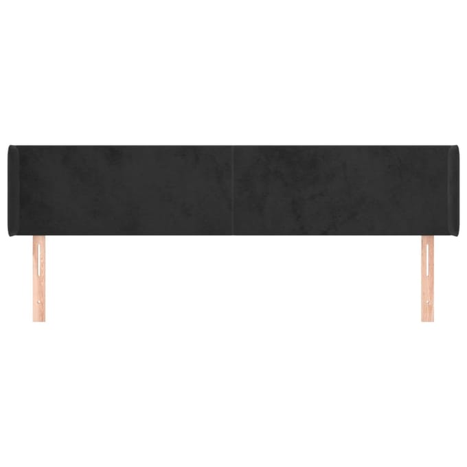 vidaXL - Hoofdbord - met - randen - 183x16x78/88 - cm - fluweel - zwart