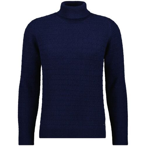 Ragman Trui Rollneck Structure Knit Merino Cashmere Marine / male