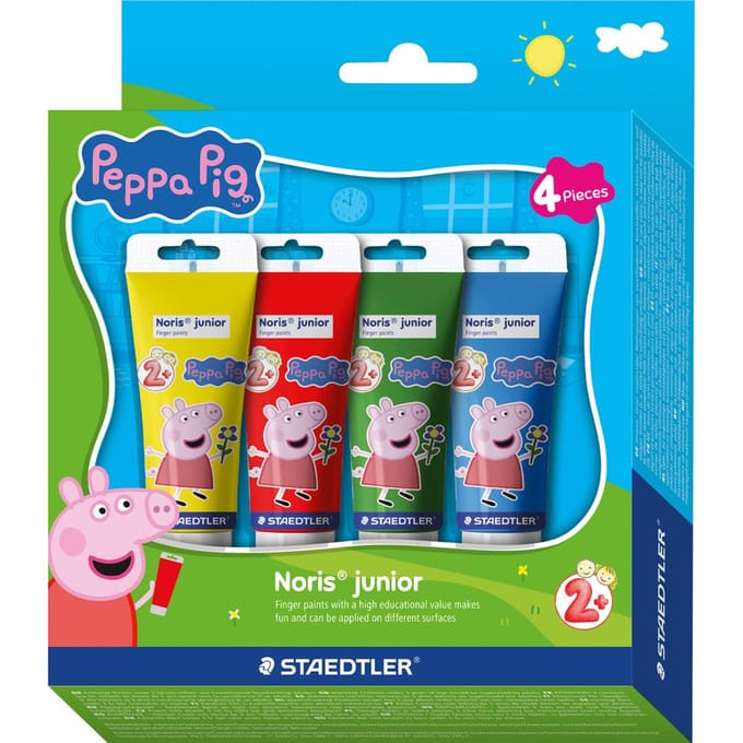 Staedtler Noris junior vingerverf - set 4 tubes Peppa Verven en kleuren