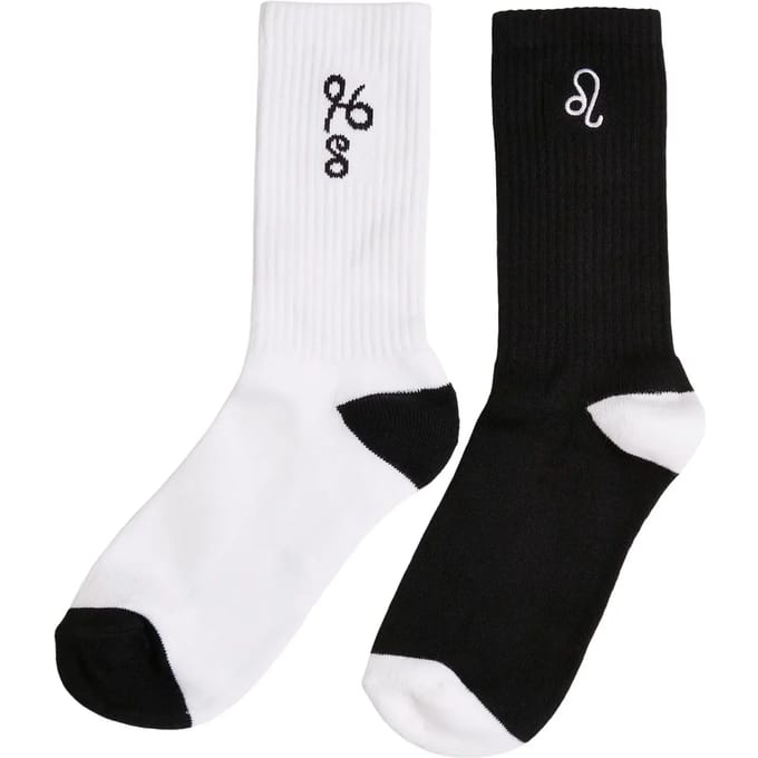 Mister Tee - Leo Zodiac 2-Pack Sokken - 39/42 - Zwart/Wit