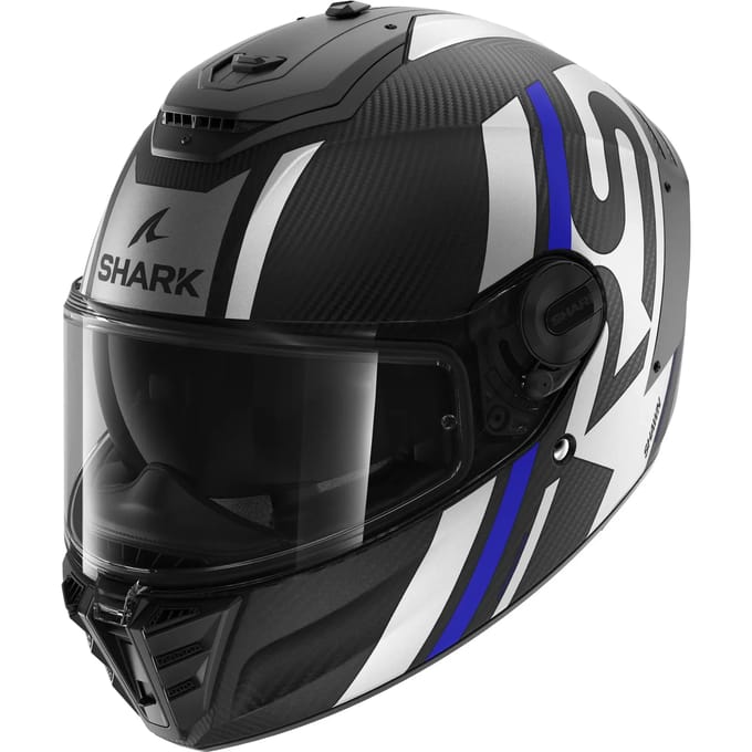 Shark Spartan RS Carbon Shawn Mat Carbon Blauw Zilver DBS Integraalhelm L