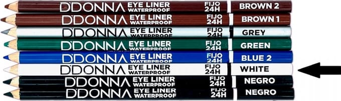 D'Donna - Extra lang oogpotlood met puntenslijper - Wit / Eye Liner - White - Waterproof - 1 stuks