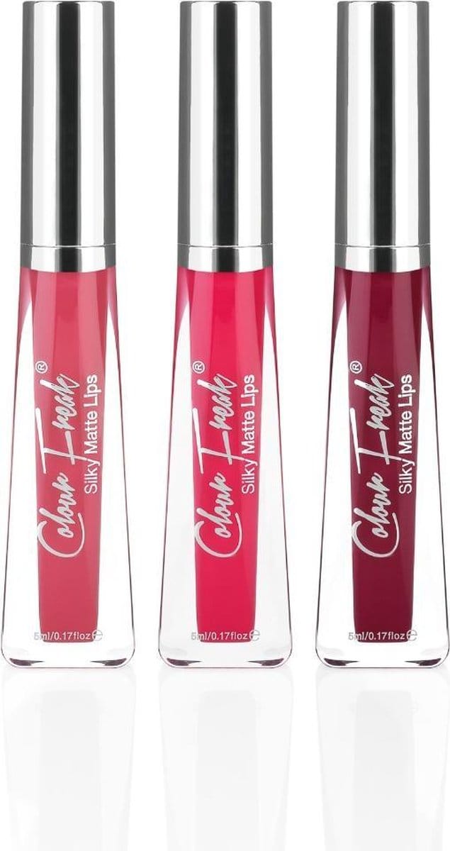 Colour Freak Cosmetics Silky Matte Lips Set - 3 Matte Lipsticks - Hydraterend, SPF & Zomerse Geur