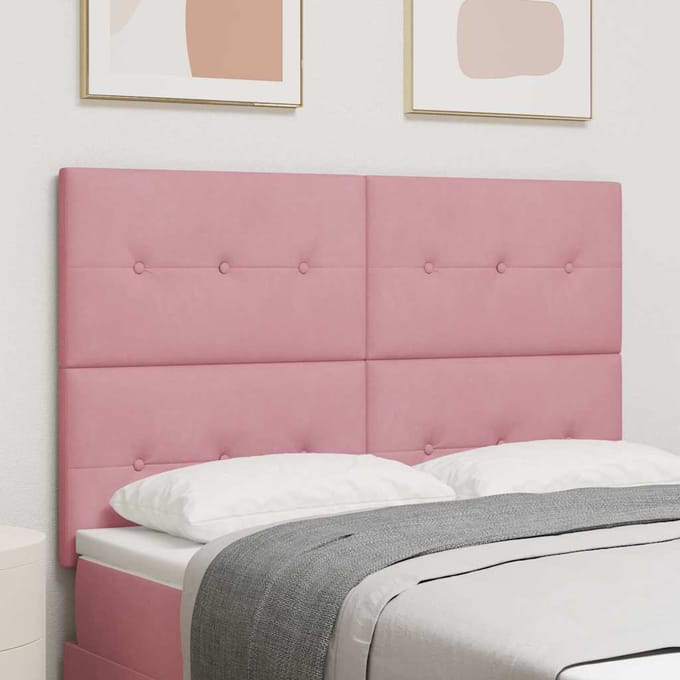 vidaXL - Hoofdbord - Roze - 144 - cm - Fluweel