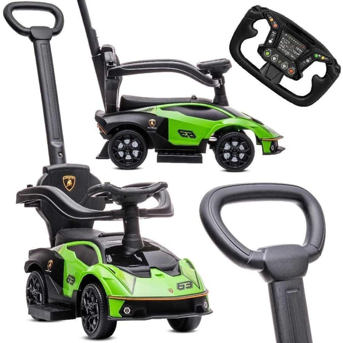 Duwauto voor kinderen, Loopauto vanaf 1 jaar met duwstang, kinderauto Essenza SCV12, Aauto kinderen (Groen)