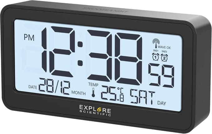Radiogestuurde Wekker met LED-Display en Temperatuurbewaking