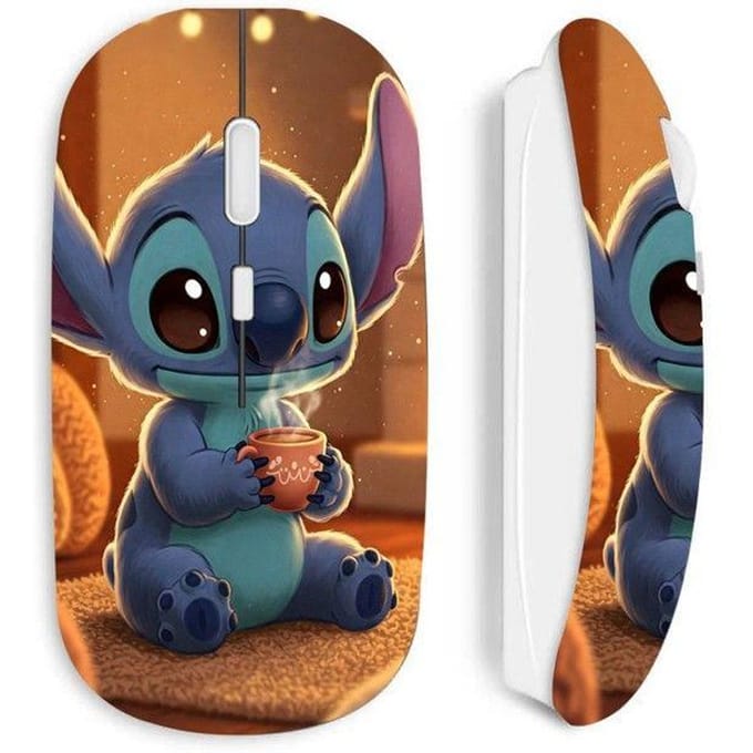 Souris blanc Sans Fil Stitch mignon café