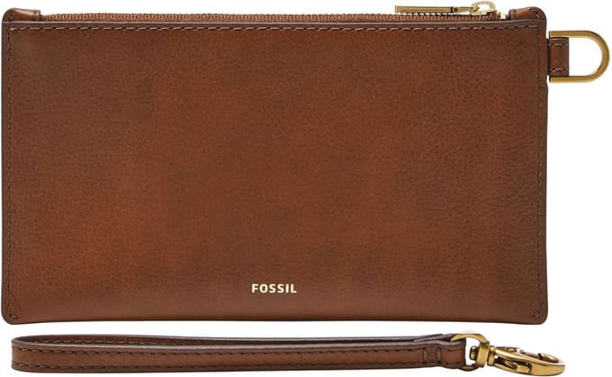 FOSSIL Polstas Utensil zak Gift Wristlet Brown Bruine