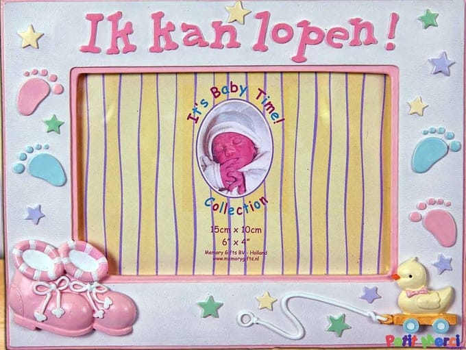 fotolijst ik kan lopen roze