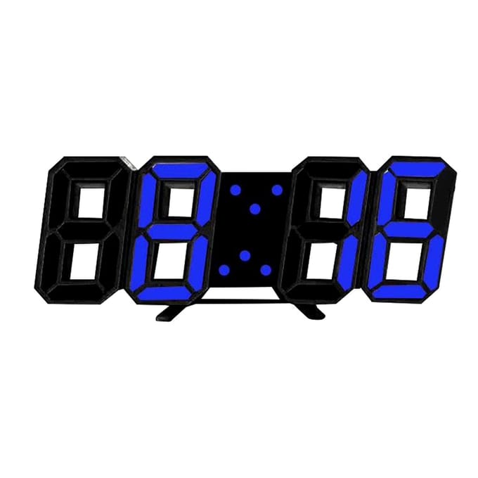3D Led Wandklok Datum Temperatuurweergave Digitale wekker voor thuis Woonkamer Kantoor Magazijn black