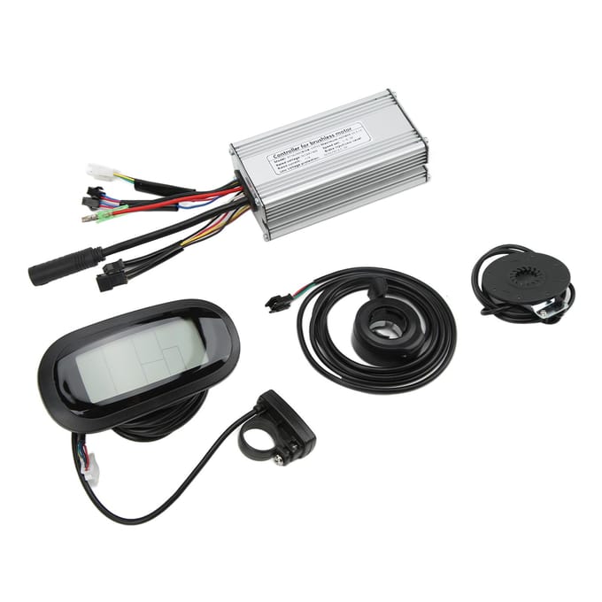 Elektrische Fiets 36V 48V 22A Borstelloze Controller LCD6 Display 130X Duimgas Kit voor 500W Motor gray