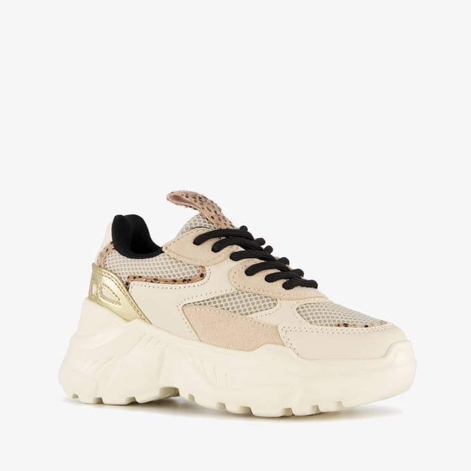 Blue Box dad sneakers meisjes beige goud - Maat 30 - Uitneembare zool