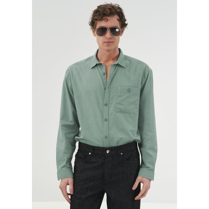 Heren Katoenen Poplin Lange Mouwen Shirt