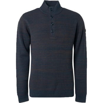 Pullover halve rits + knoop Multi gekleurd jacquard