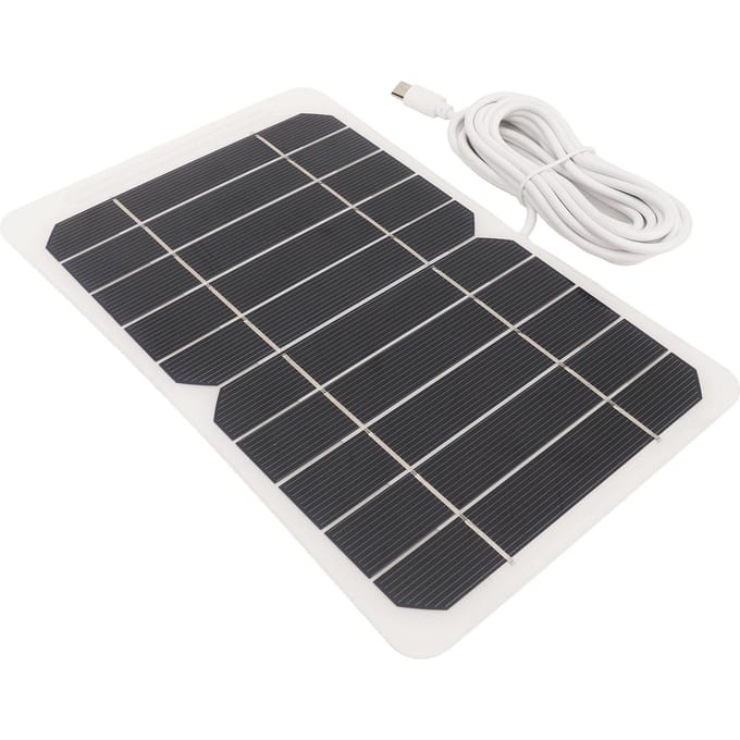 5W5V Zonnepaneel met Type C Uitgang Monokristallijn Efficiënt Draagbaar Duurzaam Zonnecel Module white