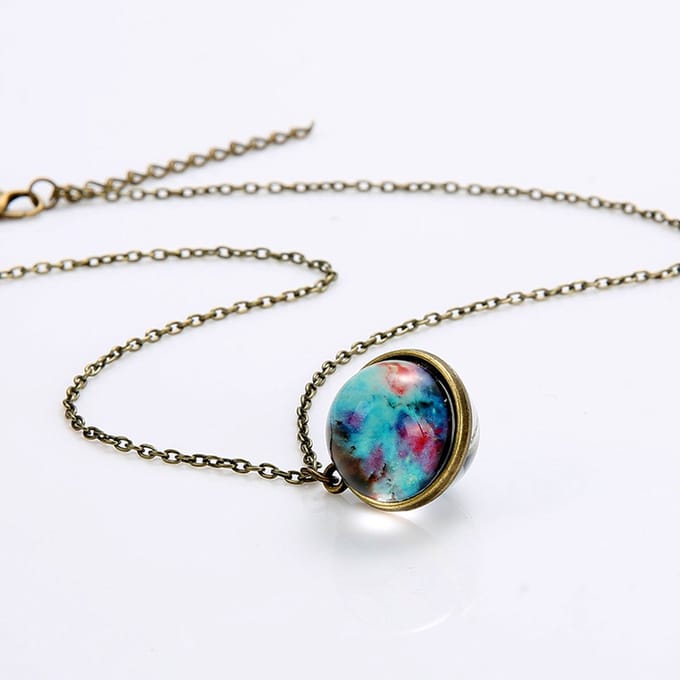 Koperkleurige ketting met Space Bol