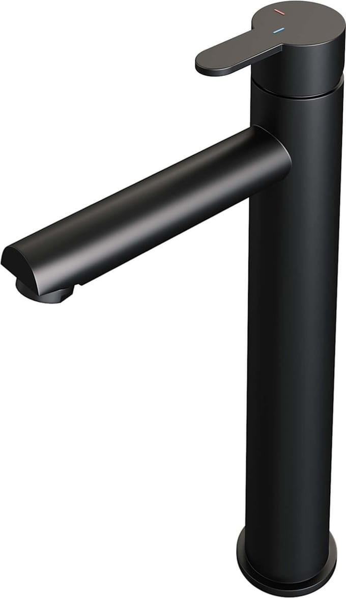 Brauer Black edition wastafelkraan opbouw verhoogd met type HD4 greep ColdStart mat zwart