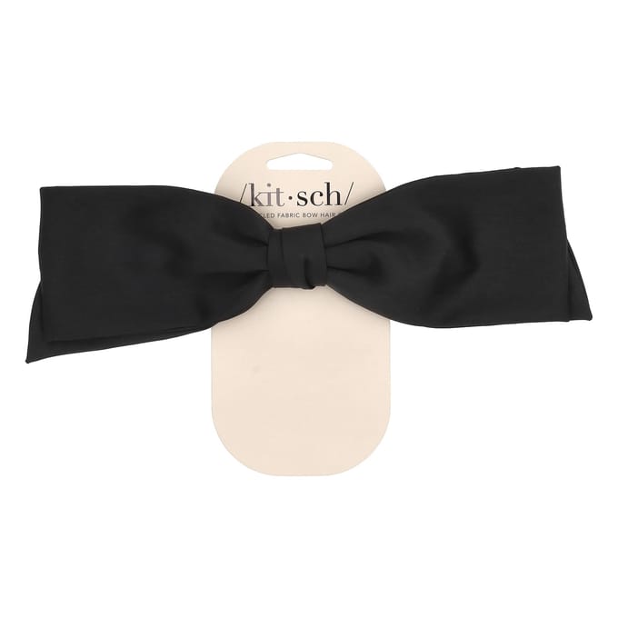 Kitsch, haarclip met lint van gerecycled materiaal, zwart, 1 stuk white